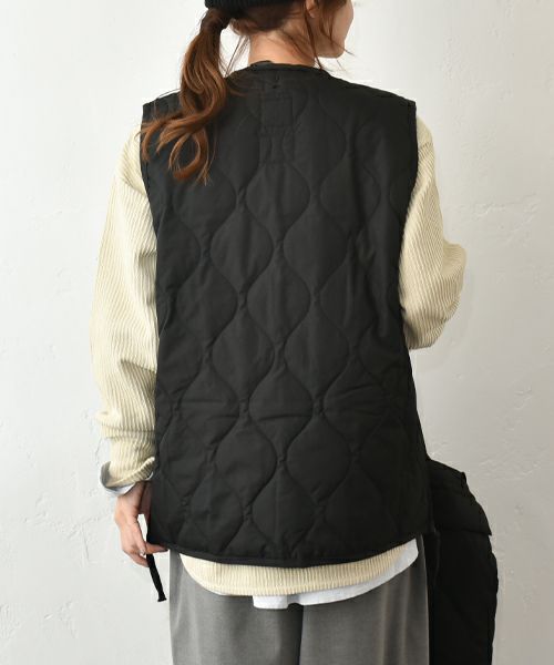 TAION｜ミリタリーWジップ Vネック ダウンベスト [[TAION-001ZML-1]][C]