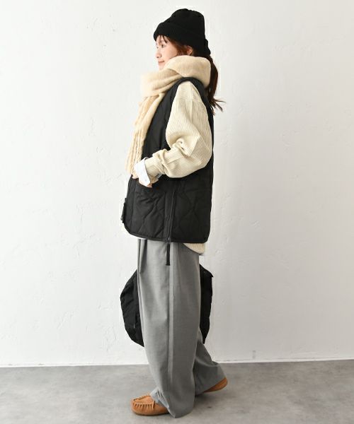 TAION｜ミリタリーWジップ Vネック ダウンベスト [[TAION-001ZML-1]][C]