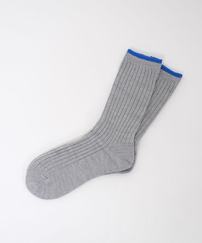 アラジン｜ウール混トップカラー ローゲージリブ クルーソックス [[t41038]][C]