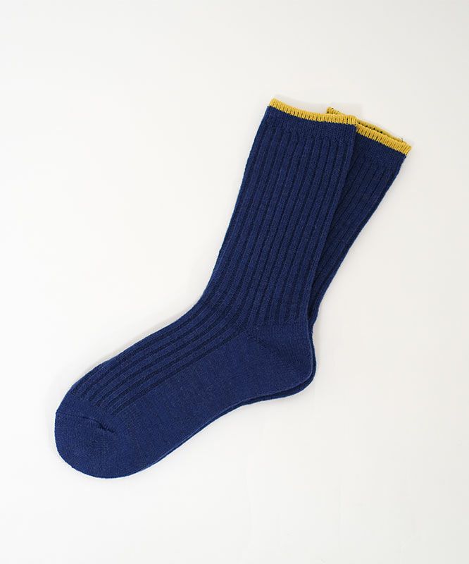 アラジン｜ウール混トップカラー ローゲージリブ クルーソックス [[t41038]][C]