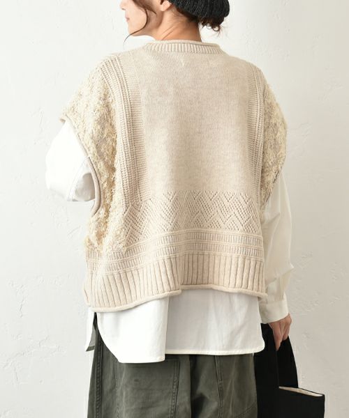 tumugu｜ウールアンゴラ×フリンジベスト [[TK25305]][C]