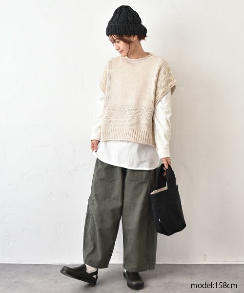 tumugu｜ウールアンゴラ×フリンジベスト [[TK25305]][C]