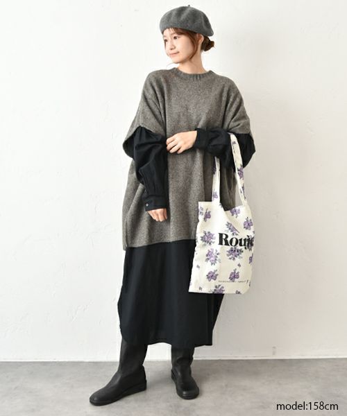 hagumu｜脇スリットポンチョベスト [[125698]][C]