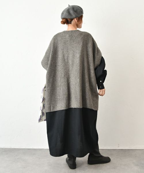 hagumu｜脇スリットポンチョベスト [[125698]][C]