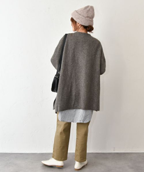 hagumu｜脇スリットポンチョベスト [[125698]][C]