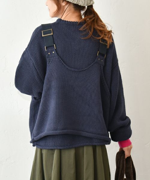 Gives a sense of fullment｜ミリタリーニットベスト＋プルオーバー [[853329]][C]