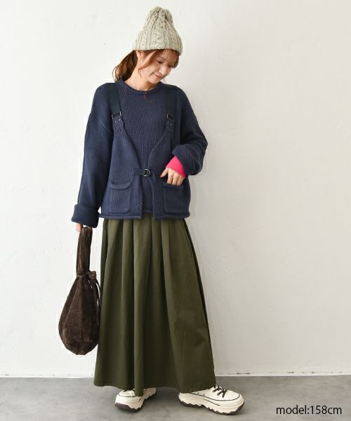 Gives a sense of fullment｜ミリタリーニットベスト＋プルオーバー [[853329]][C]