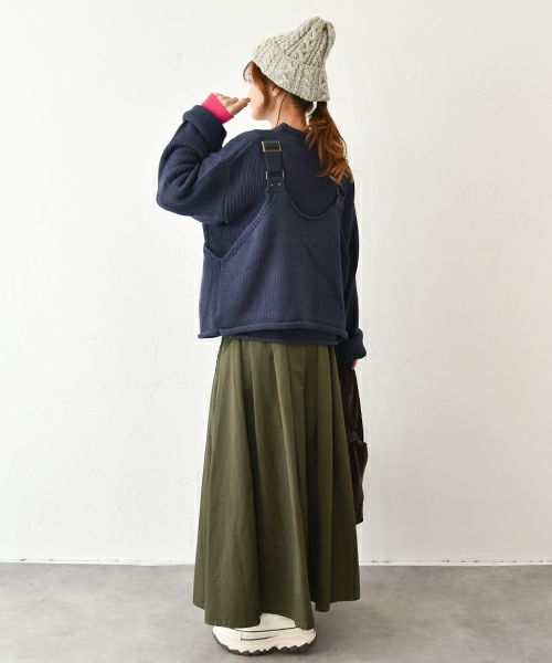 Gives a sense of fullment｜ミリタリーニットベスト＋プルオーバー [[853329]][C]