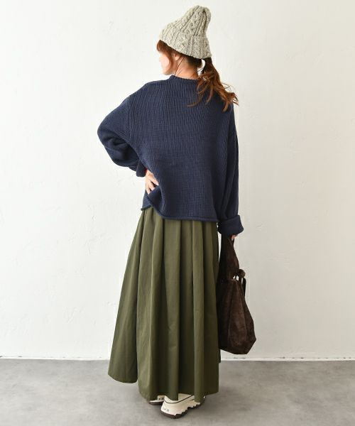 Gives a sense of fullment｜ミリタリーニットベスト＋プルオーバー [[853329]][C]