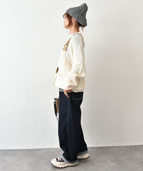 Gives a sense of fullment｜ミリタリーニットベスト＋プルオーバー [[853329]][C]