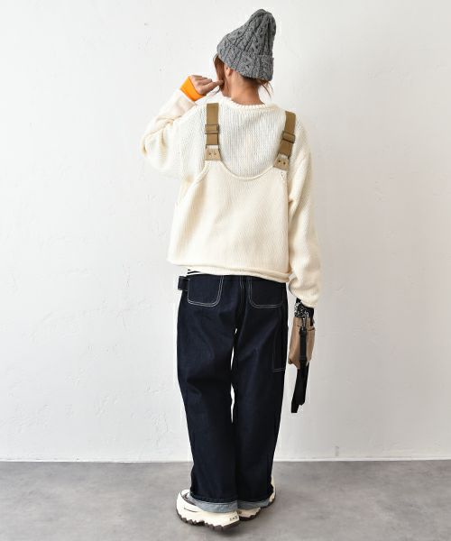 Gives a sense of fullment｜ミリタリーニットベスト＋プルオーバー [[853329]][C]