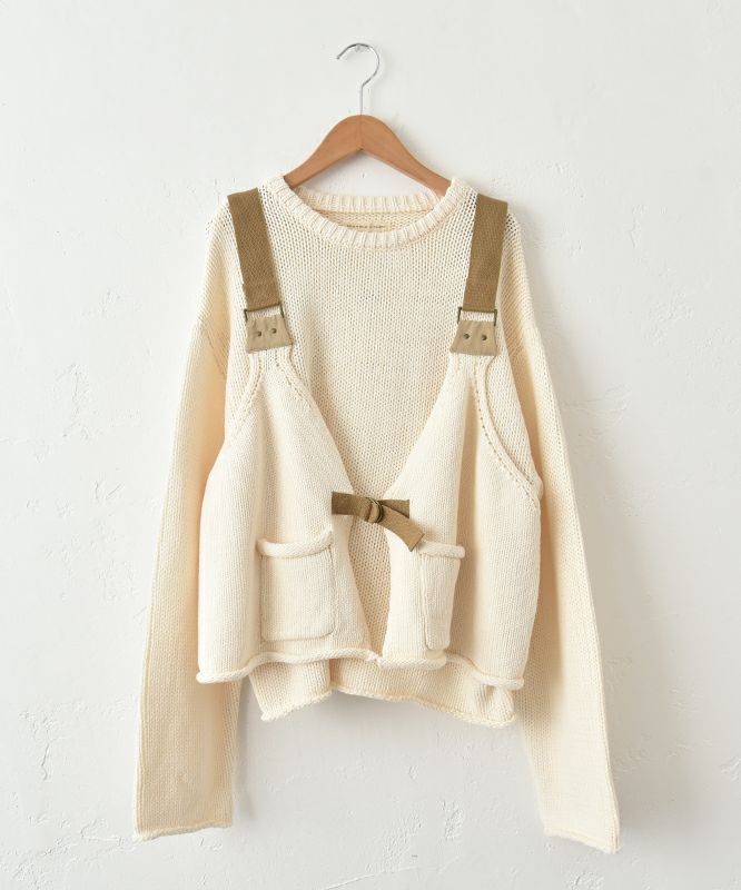 Gives a sense of fullment｜ミリタリーニットベス＋＋プルオーバー [[853329]][C]