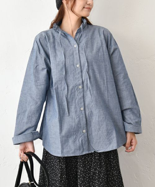 ichi｜ダンガリー首フリルシャツ [[250408]][C]