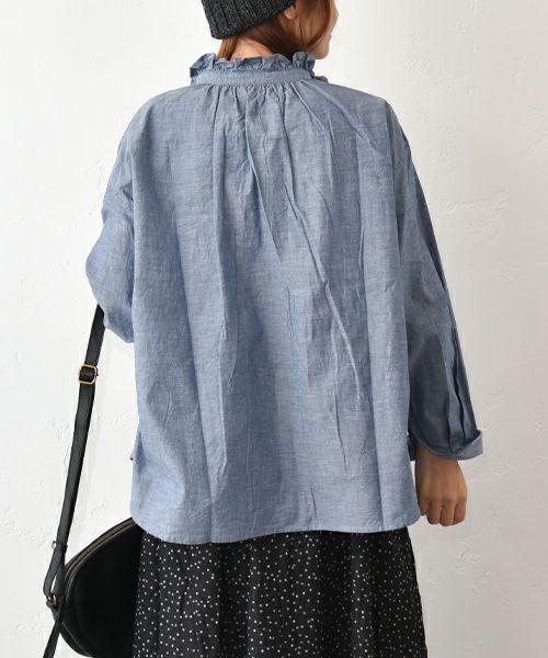 ichi｜ダンガリー首フリルシャツ [[250408]][C]