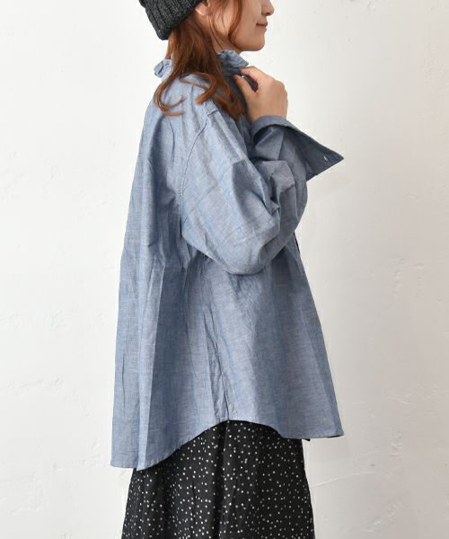 ichi｜ダンガリー首フリルシャツ [[250408]][C]