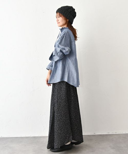 ichi｜ダンガリー首フリルシャツ [[250408]][C]