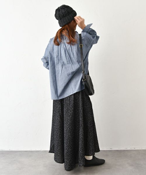 ichi｜ダンガリー首フリルシャツ [[250408]][C]