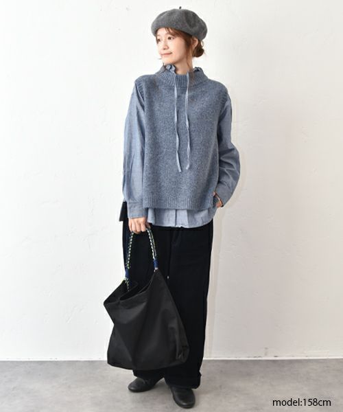 ichi｜ダンガリー首フリルシャツ [[250408]][C]