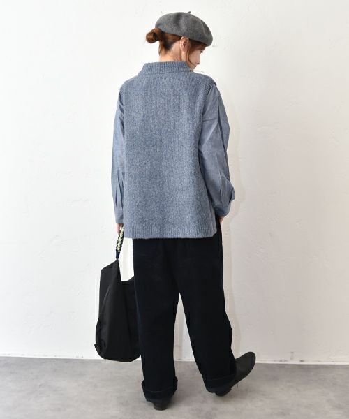 ichi｜ダンガリー首フリルシャツ [[250408]][C]