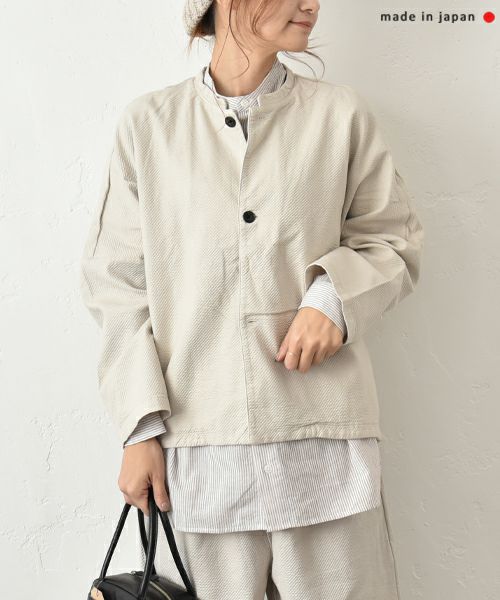 prit｜綾ピケストレッチスタンドカラージャケット [[P90600]][C]