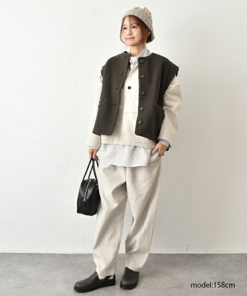 prit｜綾ピケストレッチワンタックバギーパンツ [[P90603]][C]