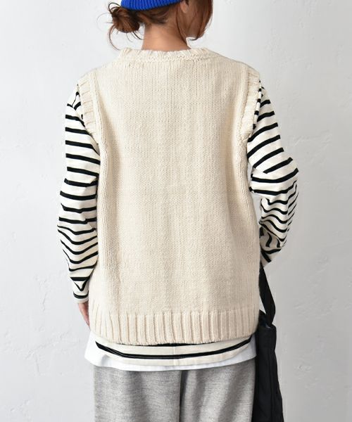 Our.｜ざっくりニット切り替えベスト [[Ou-BE-02]][C]