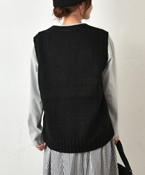 Our.｜ざっくりニット切り替えベスト [[Ou-BE-02]][C]