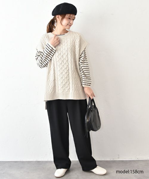 hagumu｜ボーダーTEEニット [[ha-PO-45]][C]