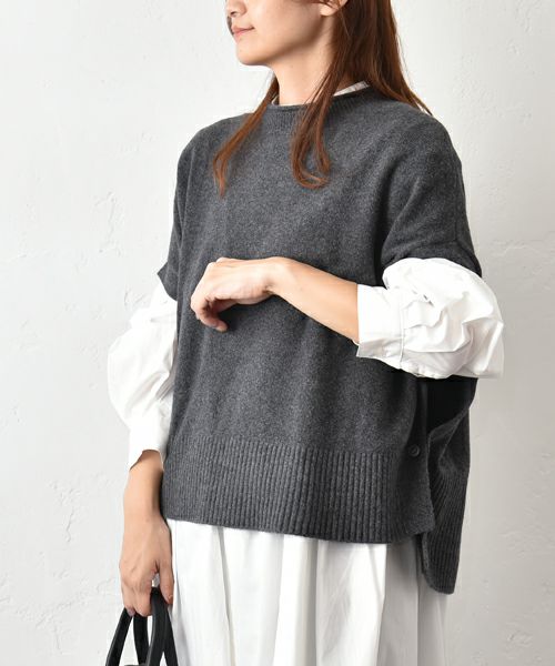 hagumu｜サイドボタンベスト [[ha-BE-35]][C]