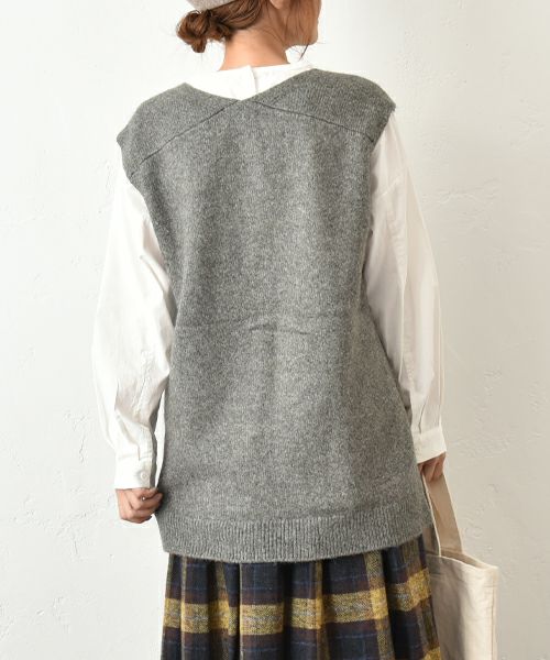 hagumu｜Vネックニットベスト [[125705]][C]