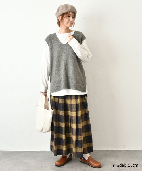 hagumu｜Vネックニットベスト [[125705]][C]