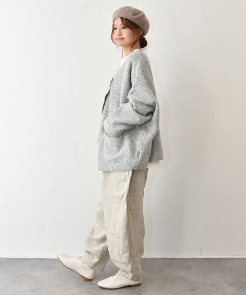 08Mab｜9番手リネン切替パンツ [[CF-825HF1256]][C]