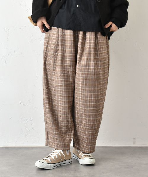 hagumu｜グレンチェックエッグパンツ [[2266081]][C]