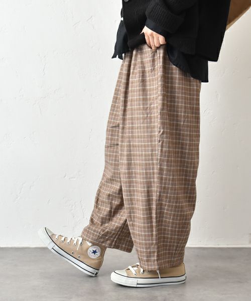 hagumu｜グレンチェックエッグパンツ [[2266081]][C]