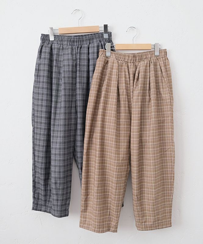 hagumu｜グレンチェックエッグパンツ [[2266081]][C]