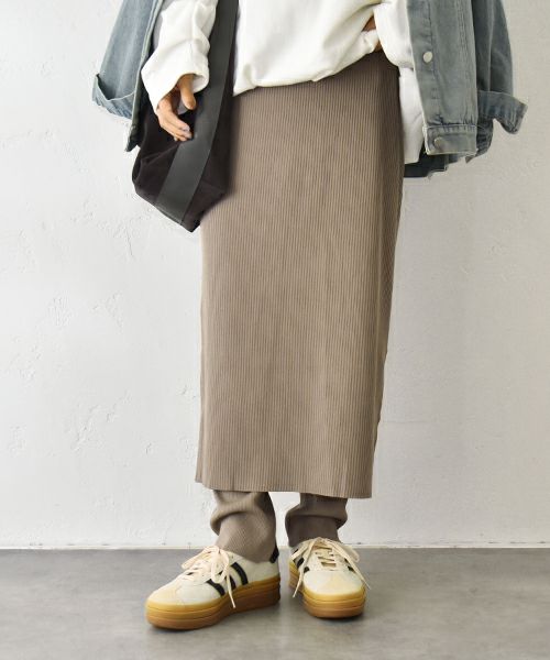 HUMS｜スカートドッキングリブパンツ [[MT-0464]][C]