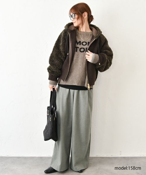 HUMS｜起毛ワイドパンツ [[HUM-074]][C]