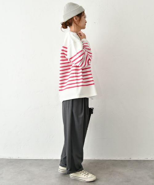 her.｜パネルボーダー長袖カットソー [[853410]][C]