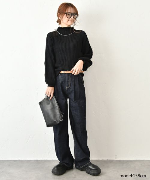 INDIMARK｜センタープレスワイドデニムパンツ [[WJ208]][C]