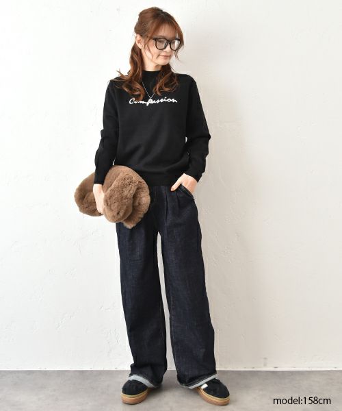 INDIMARK｜センタープレスワイドデニムパンツ [[WJ208]][C]