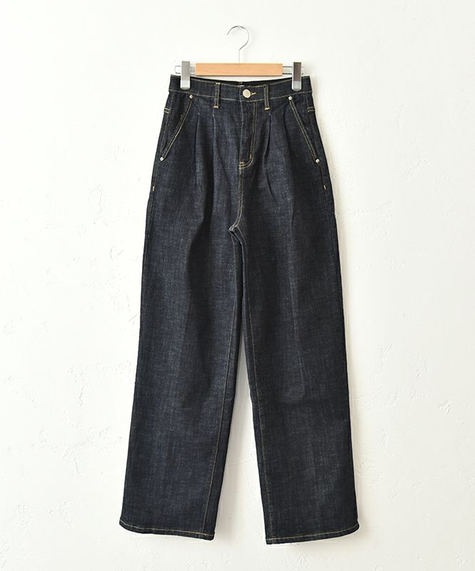 INDIMARK｜センタープレスワイドデニムパンツ [[WJ208]][C]