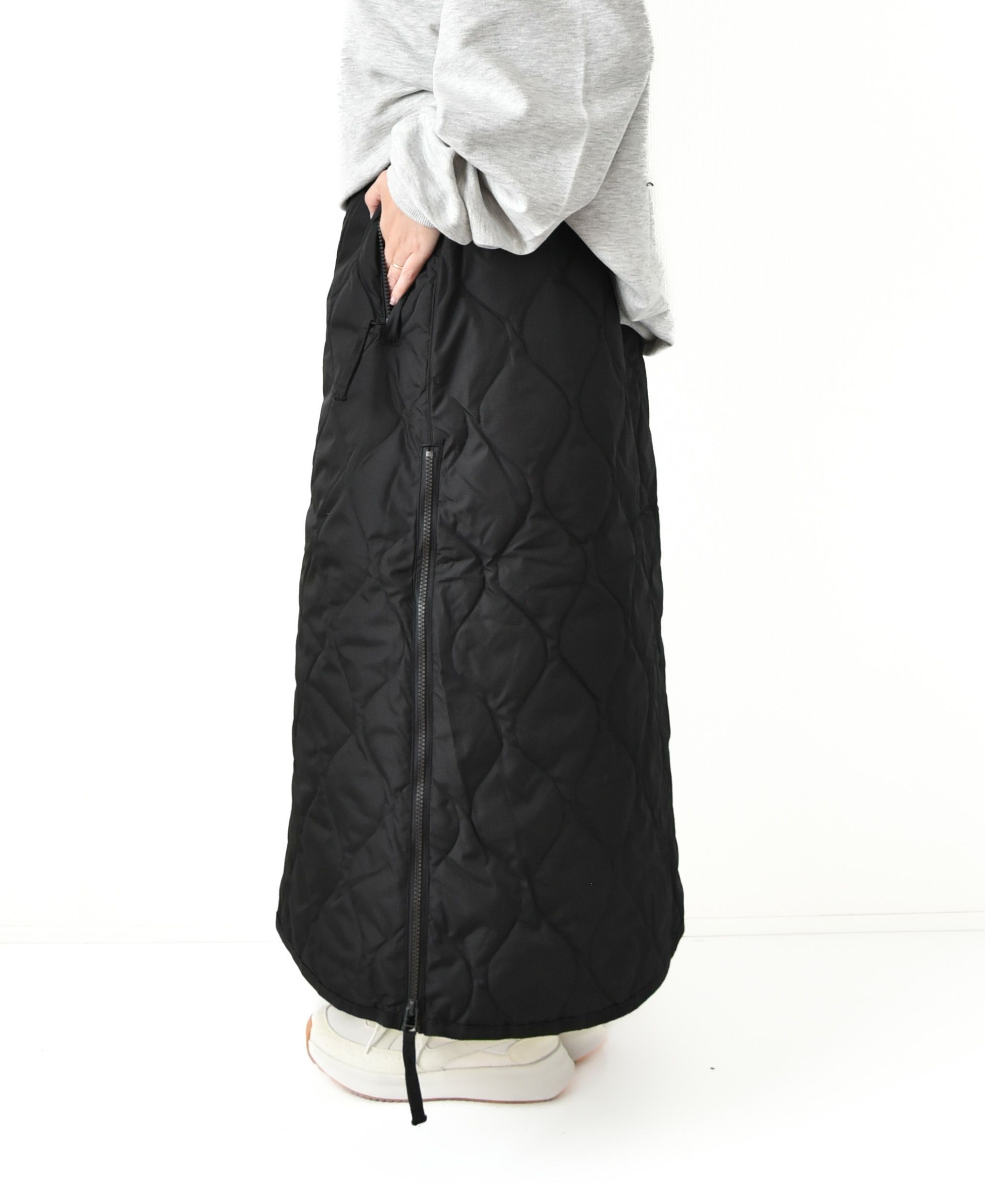 TAION｜MILITARY ZIP GUSSET DOWN SKIRT [[TAION-W150SKGZML-1]][D]