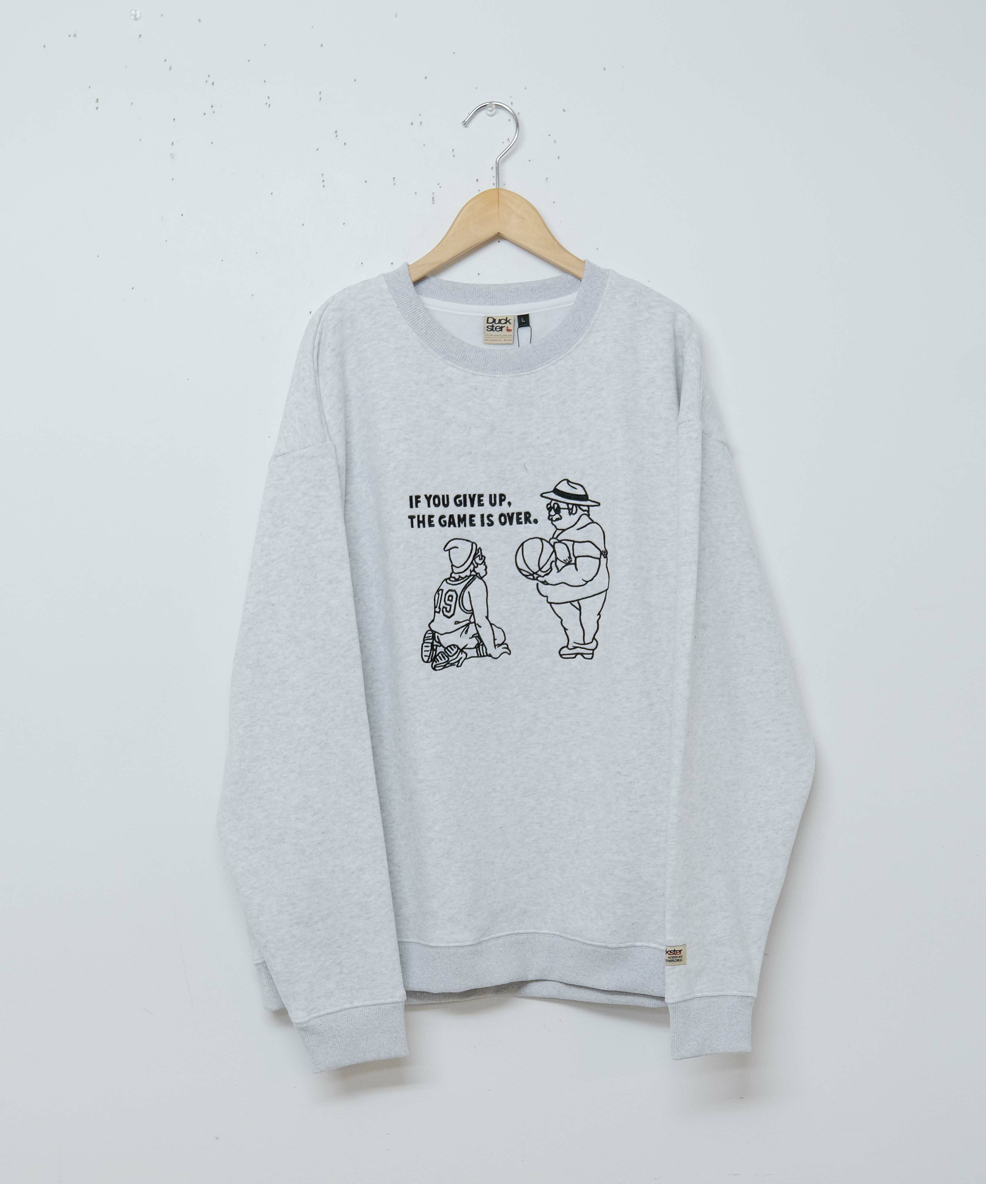 duckster｜バスケット名場面　刺繍クルーネックスウェットスウェット [[940203]][D]