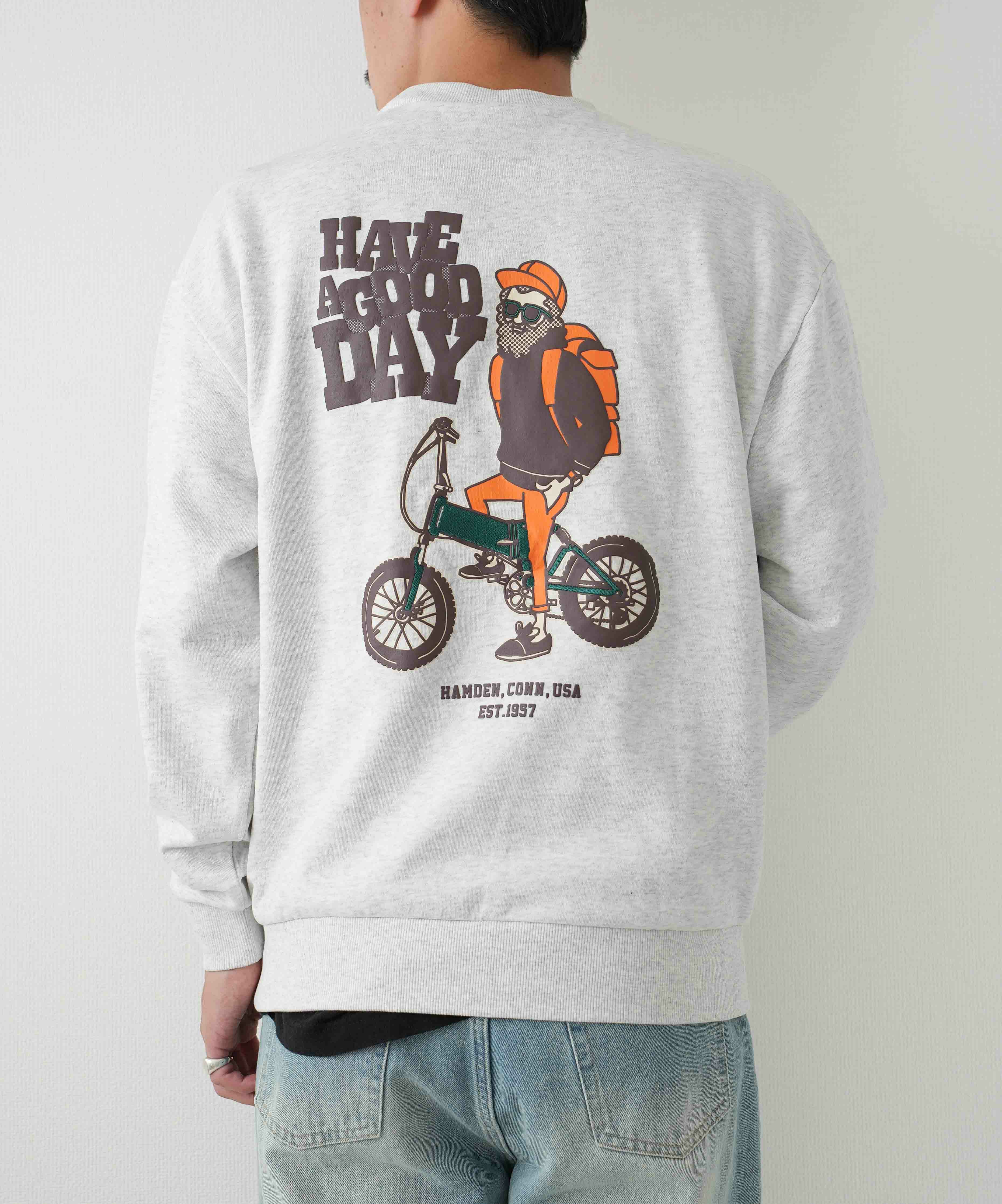 duckster｜別注　自転車おじさん　クルースウェット [[944903]][D]
