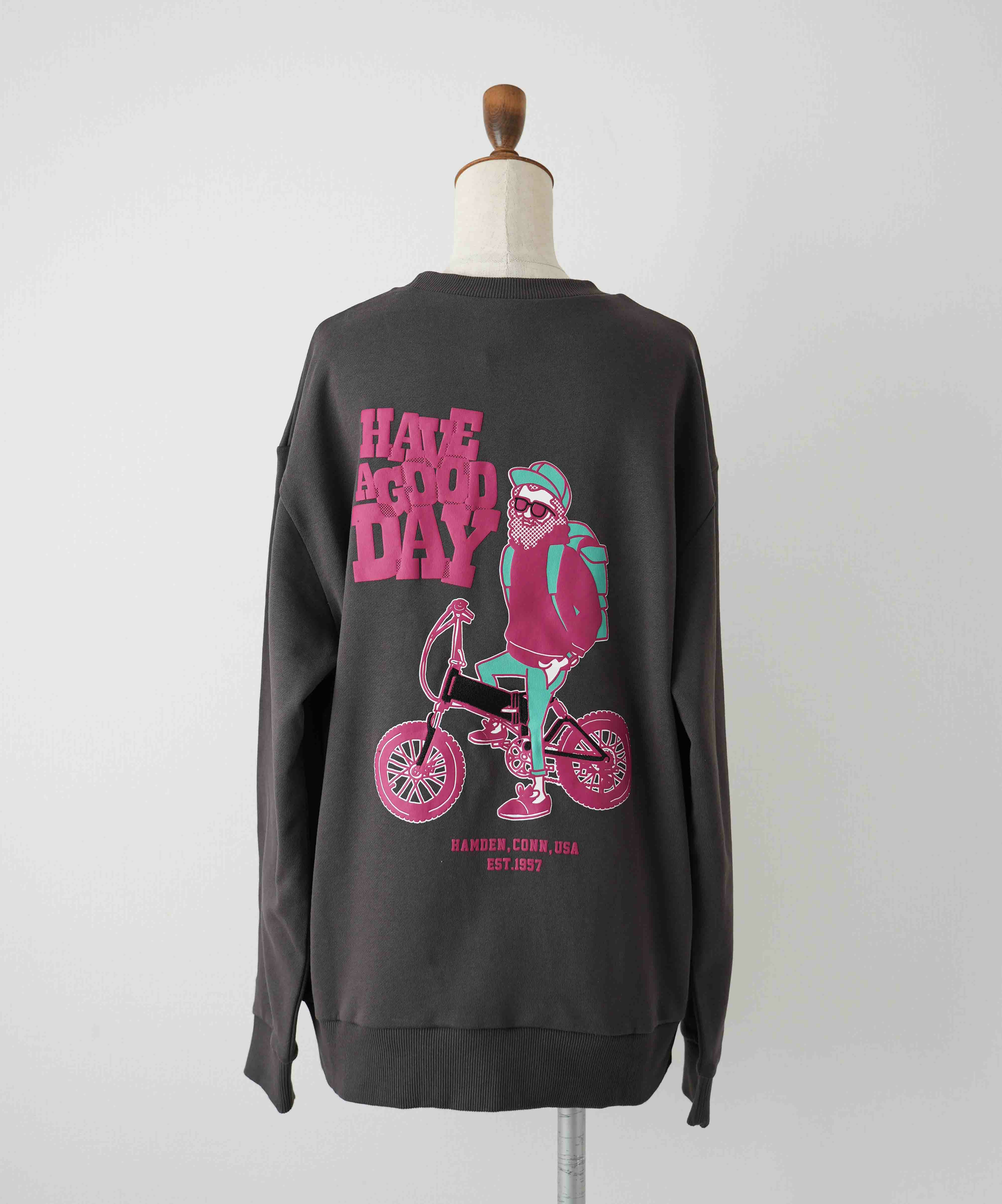 duckster｜別注　自転車おじさん　クルースウェット [[944903]][D]duckster｜別注　自転車おじさん　クルースウェット [[944903]][D]