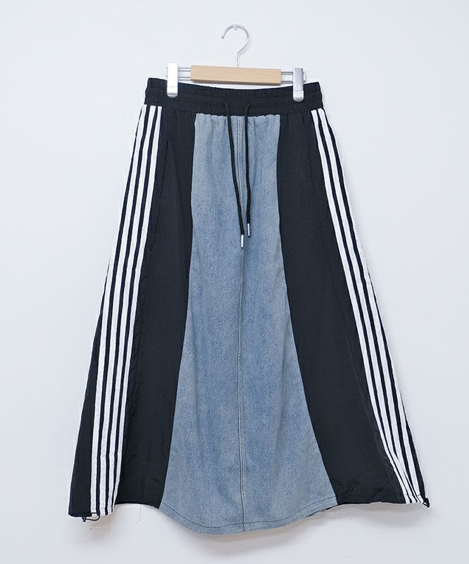 day standard｜ラインテープ×デニム切り替えスカート [[D54045-28]][D]day standard｜ラインテープ×デニム切り替えスカート [[D54045-28]][D]