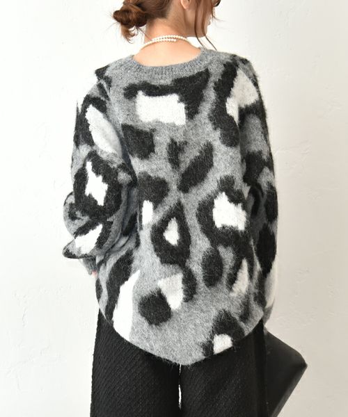 HUMS｜レオパード柄ニット [[RNK-25112]][C]