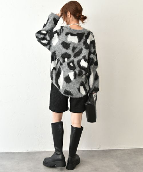 HUMS｜レオパード柄ニット [[RNK-25112]][C]