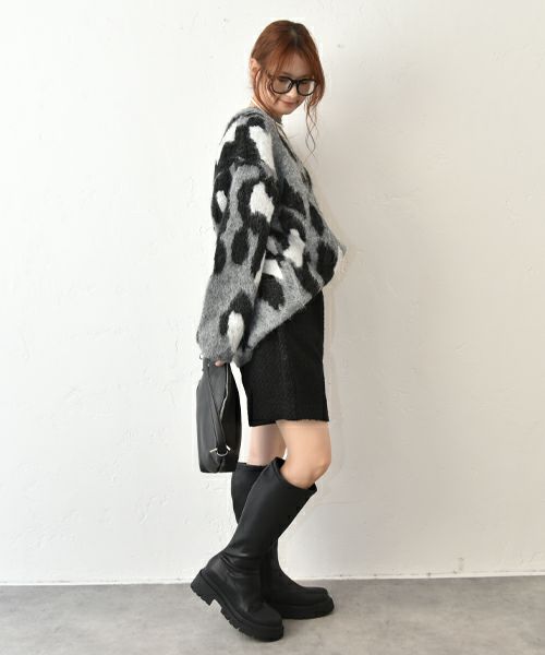 HUMS｜レオパード柄ニット [[RNK-25112]][C]