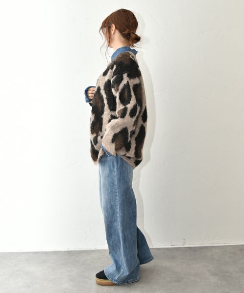 HUMS｜レオパード柄ニット [[RNK-25112]][C]